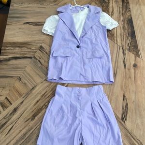 Shein 3 piece lilac blazer set